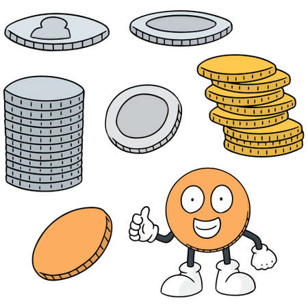 Set of coins icon.のイラスト素材