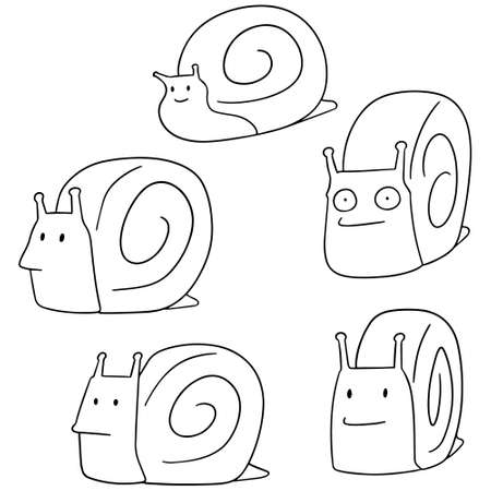 vector set of snailのイラスト素材