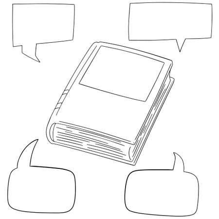 vector set of book and speech bubbleのイラスト素材