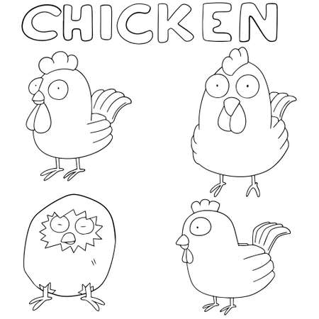 vector set of chickenのイラスト素材