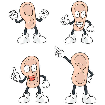 vector set of ear cartoonのイラスト素材