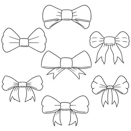 vector set of bowのイラスト素材