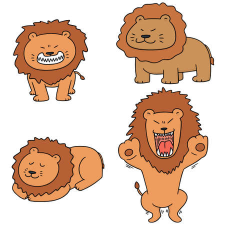 Set of lion illustration.のイラスト素材