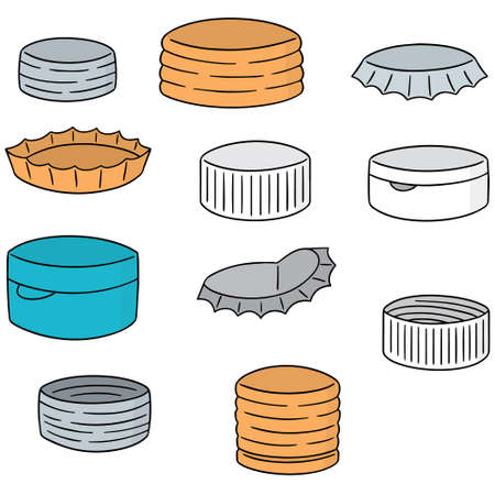 Set of bottle cap illustration.のイラスト素材