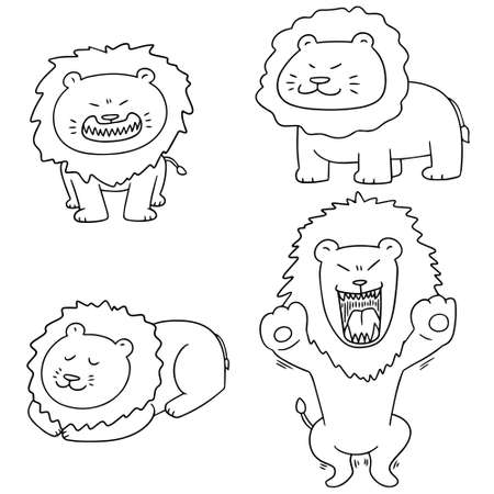 Set of lion illustration.のイラスト素材