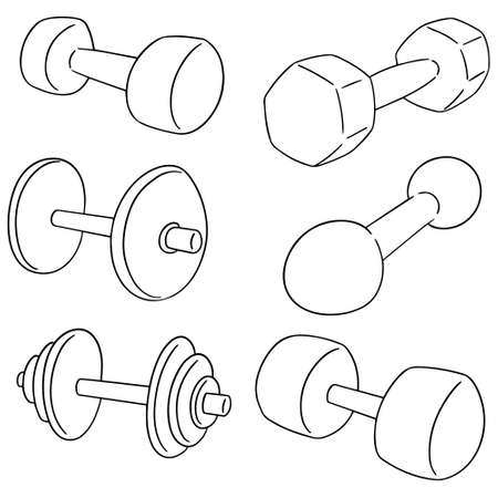 vector set of dumbbellのイラスト素材