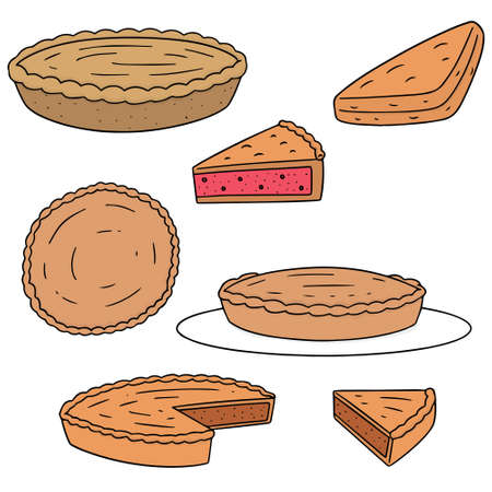 vector set of pieのイラスト素材
