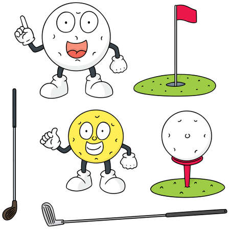 Vector set of golf equipment.のイラスト素材