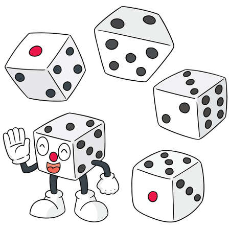 vector set of dice on white background.のイラスト素材