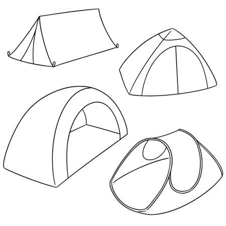 Vector set of tentのイラスト素材
