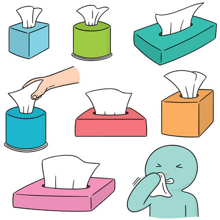 vector set of tissue boxのイラスト素材