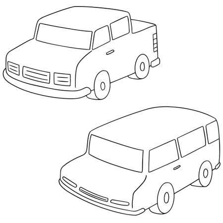 vector set of cars on white background.のイラスト素材