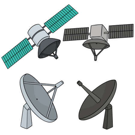 vector set of satelliteのイラスト素材