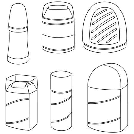 vector set of deodorantのイラスト素材