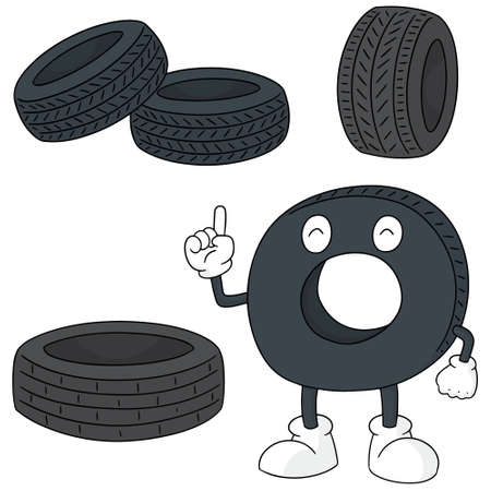 vector set of tireのイラスト素材