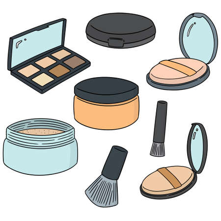 vector set of face powderのイラスト素材
