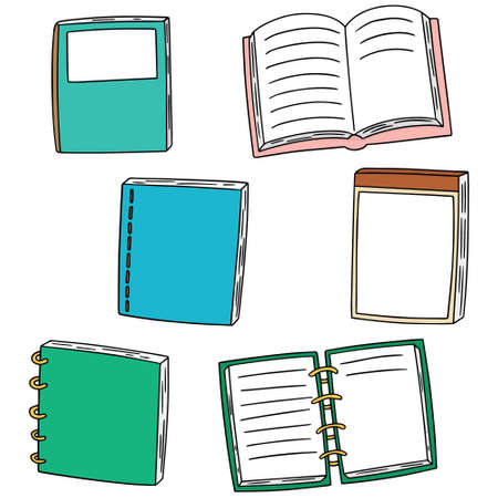 vector set of notebookのイラスト素材