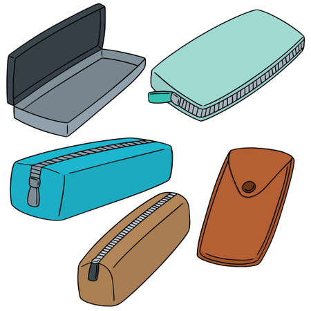 vector set of pencil caseのイラスト素材