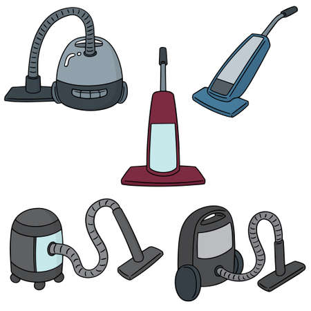 vector set of vacuum cleanerのイラスト素材