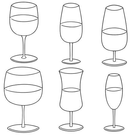 Vector set of wine glassのイラスト素材