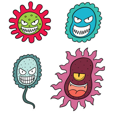 vector set of bacteriaのイラスト素材