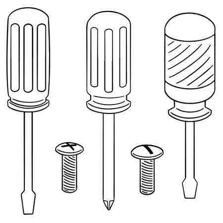 Set of screw and screwdrivers icon.のイラスト素材