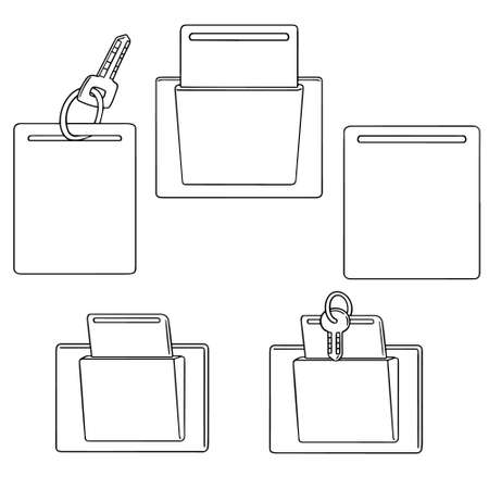 Set of key cards icon.のイラスト素材