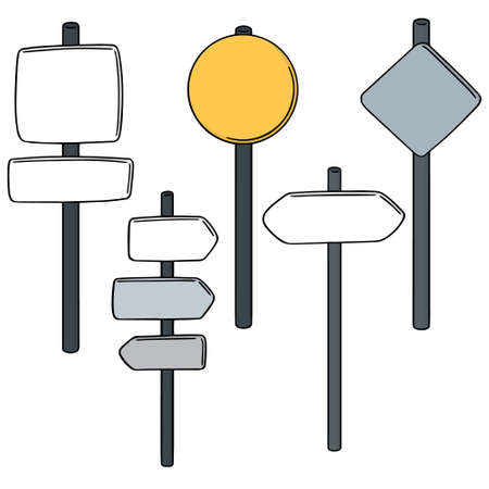 vector set of direction postのイラスト素材