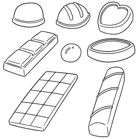 A vector set of chocolate on plain background.のイラスト素材