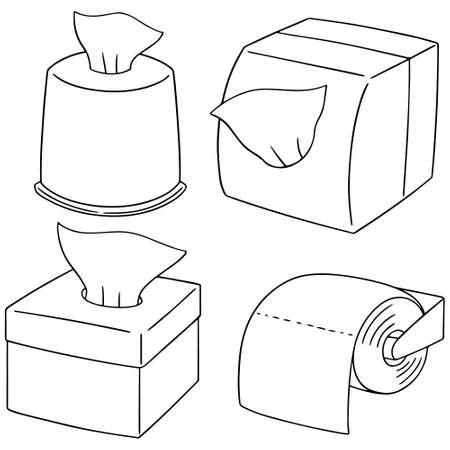 Vector set of tissue paper on white background illustration.のイラスト素材