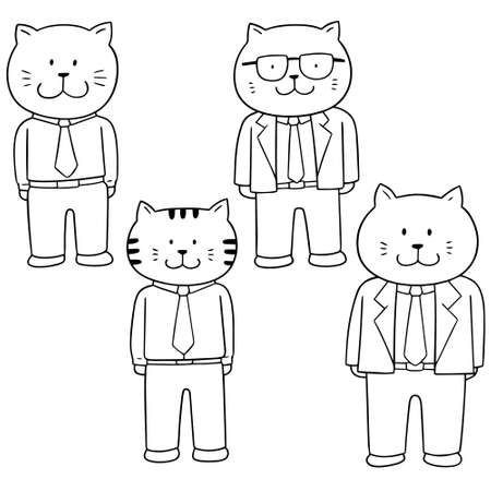 vector set of cat wearing clothesのイラスト素材