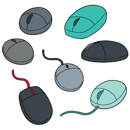vector set of computer mouseのイラスト素材