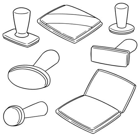 vector set of rubber stamp isolated on white background.のイラスト素材