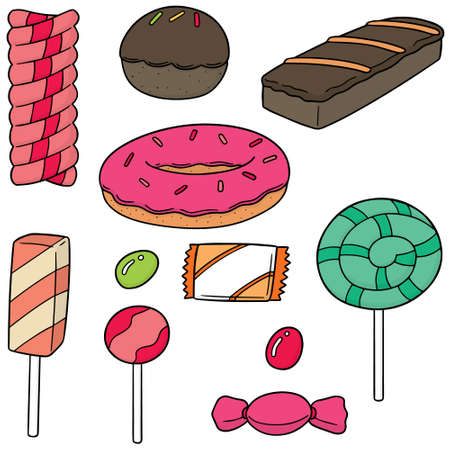 A vector set of sweets and candiesのイラスト素材