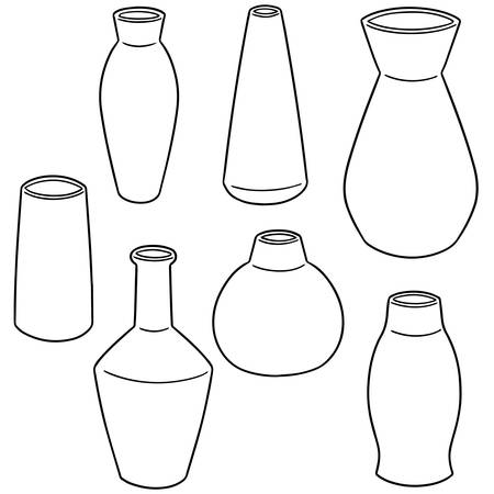 A vector set of vase on plain background.のイラスト素材