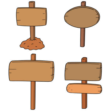 A vector set of signboard on plain background.のイラスト素材