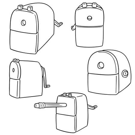 vector set of pencil sharpenerのイラスト素材