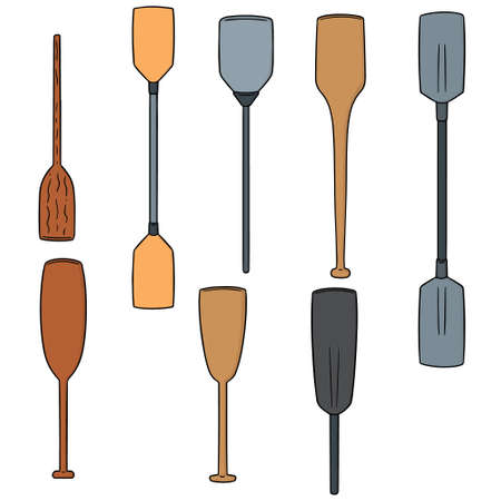Vector set of paddle on white background illustration.のイラスト素材