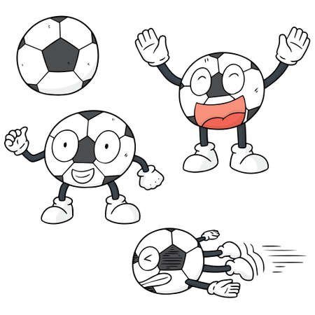 Vector set of soccer ball character.のイラスト素材