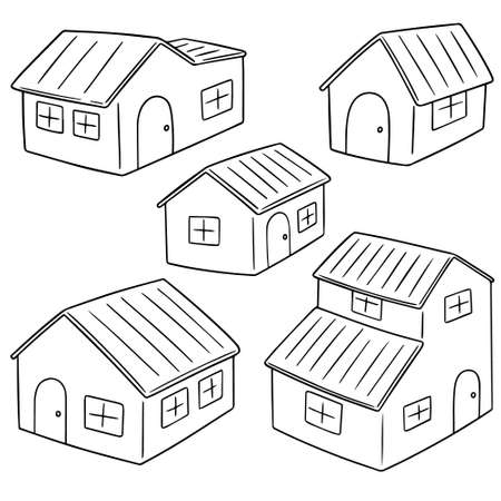 Vector set of houses.のイラスト素材
