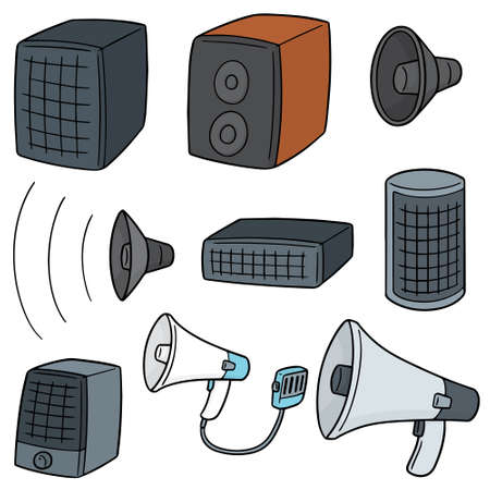 Vector set of speaker on white background illustration.のイラスト素材