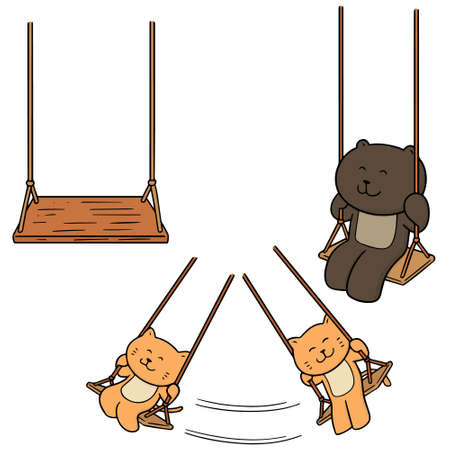 Vector set of swing on white background illustration.のイラスト素材
