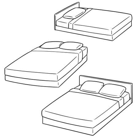 vector set of bed.のイラスト素材
