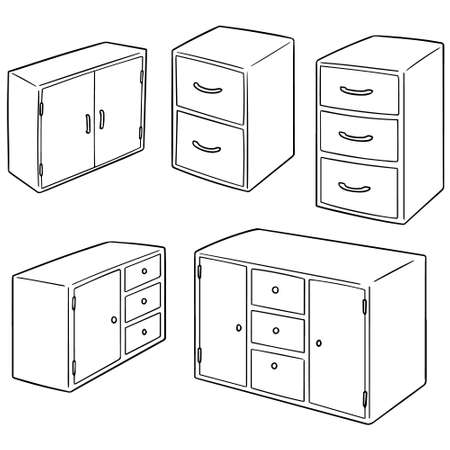 vector set of drawer.のイラスト素材