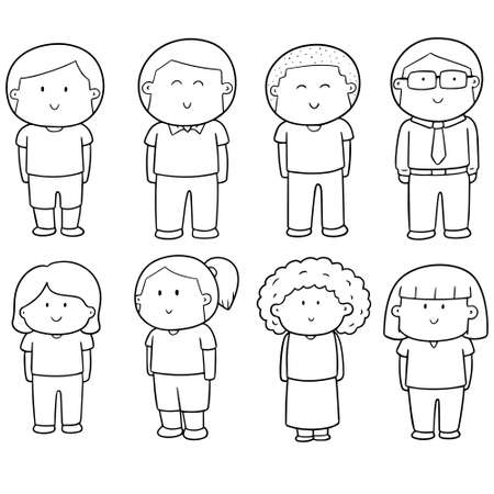 vector set of peopleのイラスト素材