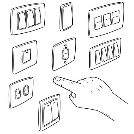 vector set of electric switchのイラスト素材