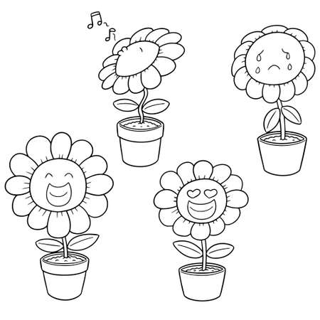 vector set of flowerのイラスト素材