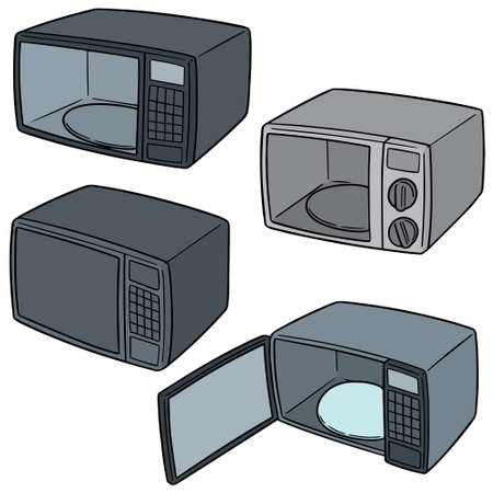 Set of microwave oven. Vectorのイラスト素材