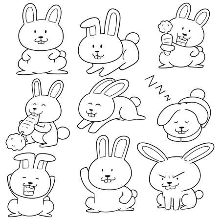 vector set of rabbitsのイラスト素材