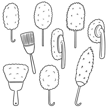 Vector set of duster cleaner on white background illustration.のイラスト素材